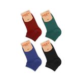 OZZY SOCKS 4 Çift Dikişsiz Kadın Bambu Sneaker Çorabı - Çok Renkli Patik Kadın Çorap (KOYU RENKLER / 36-40)