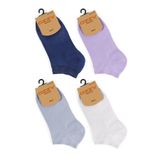 Ozzy Socks 4'lü Renkli Kadın Sneaker Çorap Seti - Pamuklu Çorap (Pastel Tonlar, 36-40)