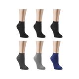 Ozzy Socks 6 Çift Bambu Erkek Dikişsiz Patik Çorap 4 Mevsim Dayan Siyah - Füme