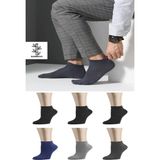 Ozzy Socks 6 Çift Bambu Erkek Dikişsiz Patik Çorap 4 Mevsim Dayanıklı Topuk ve Burun Koyu Renkler - 40 - 44 - Antrasit - Siyah - Lacivert