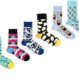 OZZY SOCKS 6 Çift Baskılı Organik Pamuklu Dikişsiz Erkek Çorap Seti - Desenli Çorap Asorti-1 (43-46)