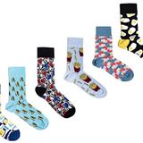 OZZY SOCKS 6 Çift Baskılı Organik Pamuklu Dikişsiz Erkek Çorap Seti - Desenli Çorap Asorti-10 (43-46)
