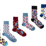 OZZY SOCKS 6 Çift Baskılı Organik Pamuklu Dikişsiz Erkek Çorap Seti - Desenli Çorap Asorti-2 (43-46)