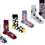 OZZY SOCKS 6 Çift Baskılı Organik Pamuklu Dikişsiz Erkek Çorap Seti - Desenli Çorap Asorti-4 (39-42)