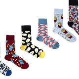 OZZY SOCKS 6 Çift Baskılı Organik Pamuklu Dikişsiz Erkek Çorap Seti - Desenli Çorap Asorti-4 (43-46)