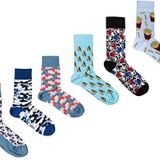 OZZY SOCKS 6 Çift Baskılı Organik Pamuklu Dikişsiz Erkek Çorap Seti - Desenli Çorap Asorti-5 (43-46)
