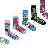 OZZY SOCKS 6 Çift Baskılı Organik Pamuklu Dikişsiz Kadın Çorap Seti - Desenli Çorap Asorti-3 (35-38)