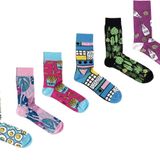 OZZY SOCKS 6 Çift Baskılı Organik Pamuklu Dikişsiz Kadın Çorap Seti - Desenli Çorap Asorti-3 (39-42)