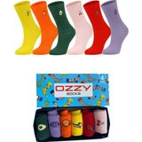 Ozzy Socks 6 Çift Meyve Nakışlı Renkli Çorap Kutusu - 36 - 40 - Mavi
