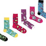 OZZY SOCKS 6'lı Organik Pamuklu Dikişsiz Kadın Çorap Seti - Canlı Renkler ve Desenlerle, Rahat ve Yumuşak, Asorti-6 (35-38)