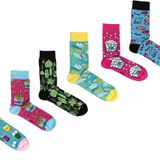 OZZY SOCKS 6'lı Organik Pamuklu Dikişsiz Kadın Çorap Seti - Canlı Renkler ve Desenlerle, Rahat ve Yumuşak, Asorti-7 (39-42)