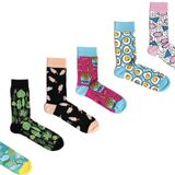 OZZY SOCKS 6'lı Organik Pamuklu Dikişsiz Kadın Çorap Seti - Canlı Renkler ve Desenlerle, Rahat ve Yumuşak, Asorti-8 (39-42)