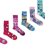 OZZY SOCKS 6'lı Organik Pamuklu Dikişsiz Kadın Çorap Seti - Canlı Renkler ve Desenlerle, Rahat ve Yumuşak, Asorti-9 (35-38)