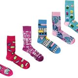 OZZY SOCKS 6'lı Organik Pamuklu Dikişsiz Kadın Çorap Seti - Canlı Renkler ve Desenlerle, Rahat ve Yumuşak, Asorti-9 (39-42)