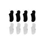 Ozzy Socks 8'li Dikişsiz Kadın Çorap Seti - Beyaz ve Siyah Bambu Görünmez (sneaker) Spor Ayakkabı Çorap Seti (36-40)