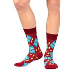 OZZY SOCKS Cips Desenli Pamuklu Çorap - Cipsli Çorap, Eğlenceli ve Rahat Tasarım Hediye Çorap (Kırmızı / 43-46)