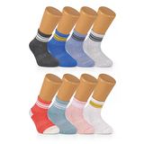Ozzy Socks Çocuk 8'li Pamuklu Bebek Çocuk Çizgili Soket Çorap 3/5 Yaş