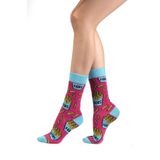 OZZY SOCKS FRIES (Kızartma) Desenli Pamuklu Çorap - Eğlenceli ve Rahat Tasarım Hediye Çorap (Pembe / 35-38)