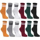 Ozzy Socks Kadın 12' Li Karışık Renkli Çizgili Tenis Çorabı - 36 - 40