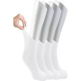 Ozzy Socks Kadın 4 Çift Bambu Lastiksiz Sıkmayan Diabetik Bilek Çorap - 36 - 40 - Beyaz