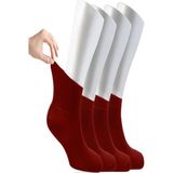 Ozzy Socks Kadın 4 Çift Bambu Lastiksiz Sıkmayan Diabetik Bilek Çorap - 36 - 40 - Bordo