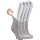 Ozzy Socks Kadın 4 Çift Bambu Lastiksiz Sıkmayan Diabetik Bilek Çorap - 36 - 40 - Gri