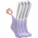 Ozzy Socks Kadın 4 Çift Bambu Lastiksiz Sıkmayan Diabetik Bilek Çorap - 36 - 40 - Lila