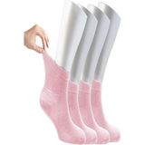 Ozzy Socks Kadın 4 Çift Bambu Lastiksiz Sıkmayan Diabetik Bilek Çorap - 36 - 40 - Pembe