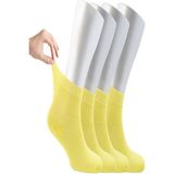 Ozzy Socks Kadın 4 Çift Bambu Lastiksiz Sıkmayan Diabetik Bilek Çorap - 36 - 40 - Sarı