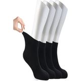 Ozzy Socks Kadın 4 Çift Bambu Lastiksiz Sıkmayan Diabetik Bilek Çorap - 36 - 40 - Siyah