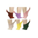 Ozzy Socks Kadın 6 Çift Bambu Lastiksiz Diabetik Bilek Çorap, Çok Renkli, 36-40 Beden