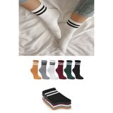 Ozzy Socks Kadın Çizgili Kolej Tenis Çorabı, 6 Çift, Çok Renkli, 36-40 Beden