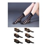 Ozzy Socks Kadın Siyah Desenli Tül Çorap, 6 Çift, 36-40 Beden TUL001