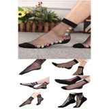 Ozzy Socks Kadın Siyah Desenli Tül Çorap, 6 Çift, 36-40 Beden