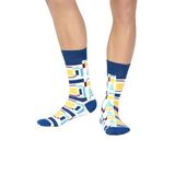 OZZY SOCKS Kare Desenli Pamuklu Çorap - Eğlenceli ve Rahat Tasarım Hediye Kareli Çorap (Mavi / 39-42)