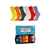 Ozzy Socks Meyve Nakışlı Renkli Çorap Kutusu 6'lı Çok Renkli
