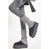 Ozzy Socks Original Premium Tozluk %100 Akrilik Triko Örgü Leg Warmer Ayak Isıtıcı GRİ