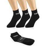 Ozzy Socks Ozzy Kısa Konçlu Tenis Spor Çorabı Siyah Kaymayı Önleyici Bantlı Düz Örme Kadın 3 Çift - 43 - 46