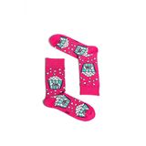 OZZY SOCKS Pop Corn Desenli Pamuklu Çorap - Patlamış Mısır Desenli Eğlenceli ve Rahat Tasarım Hediye Çorap (Fuşya / 35-38)