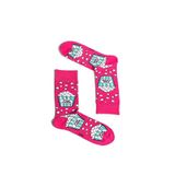 OZZY SOCKS Pop Corn Desenli Pamuklu Çorap - Patlamış Mısır Desenli Eğlenceli ve Rahat Tasarım Hediye Çorap (Fuşya / 39-42)
