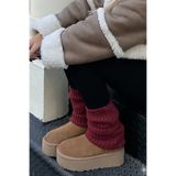 Ozzy Socks Tozluk %100 Akrilik Triko Örgü Leg Warmer Ayak Isıtıcı bordo
