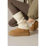 Ozzy Socks Tozluk%100 Akrilik Triko Örgü Leg Warmer Ekru