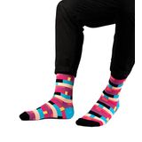 OZZY SOCKS Unisex Yumuşak ve Konforlu Box Desenli Çorap - Dayanıklı ve Renkli Tasarım (Pembe / 43-46)