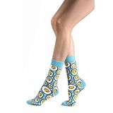 Ozzy Socks Yumurta Desenli Pamuklu Çorap - Desenli Eğlenceli ve Rahat Tasarım Hediye Çorap (Turkuaz / 39-42)
