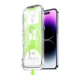 OzzyCase Apple İphone 14 Pro Max İle Uyumlu Kolay Uygulama Aparatlı Tam Kapatan Kırılmaz Cam Ekran Koruyucu