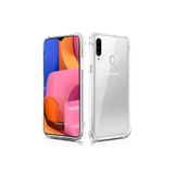 OzzyCase Samsung Galaxy A20S İle Uyumlu Darbeye Dayanıklı Köşe Korumalı Kılıf Anti Şok Şeffaf Kapak,Şeffaf