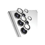 OzzyCase Samsung Galaxy S24 İle Uyumlu Ultra Metal Çerçeveli Kamera Koruma Lensi,Siyah OZLNSX264