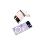 OzzyCase Samsung Galaxy Z Flip 4 İle Uyumlu Magsafe Sararmaz Şeffaf Sert Mika Silikon Kılıf,Şeffaf