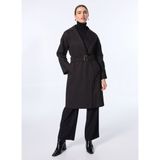 P By Paltoı Siyah Kadın Trençkot 2362 - 40