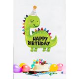 P.E.K.Shop Büyük Dinozor Balon Happy Birthday Yazılı 97cm